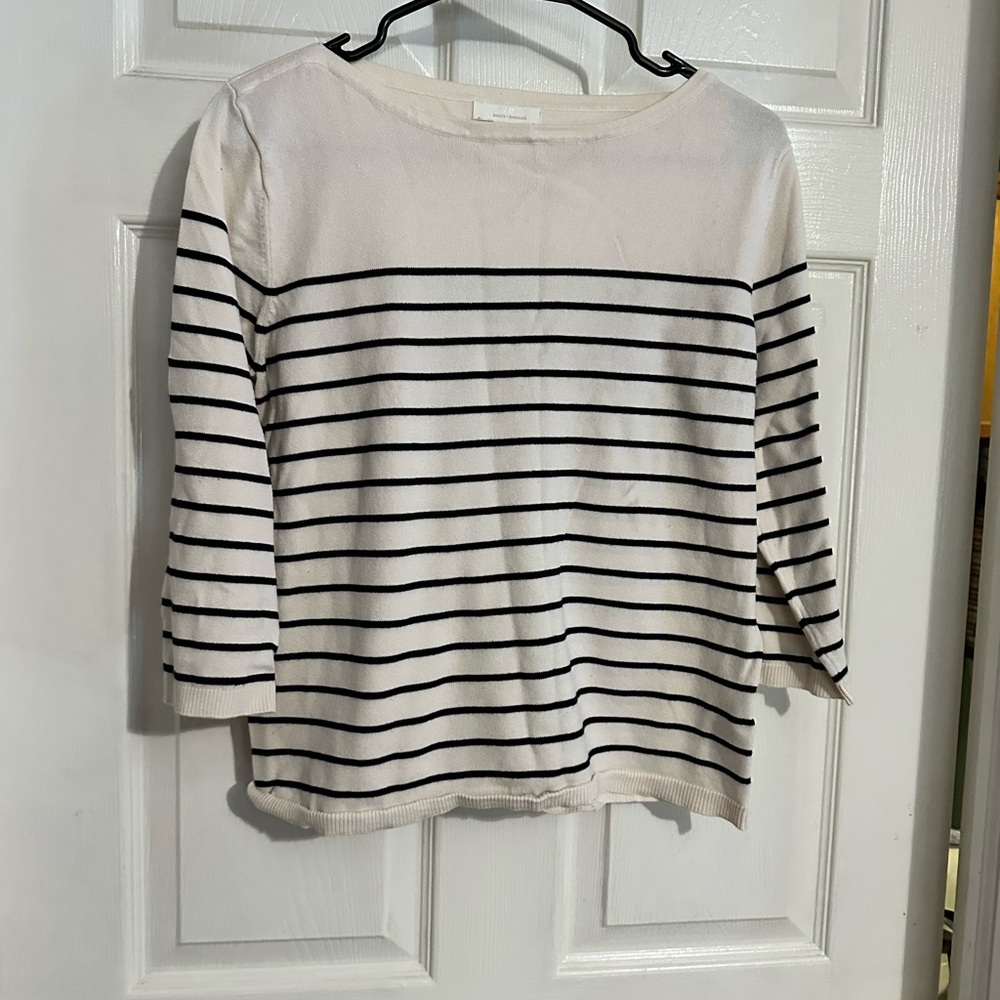 Striped Black and White Women's Top